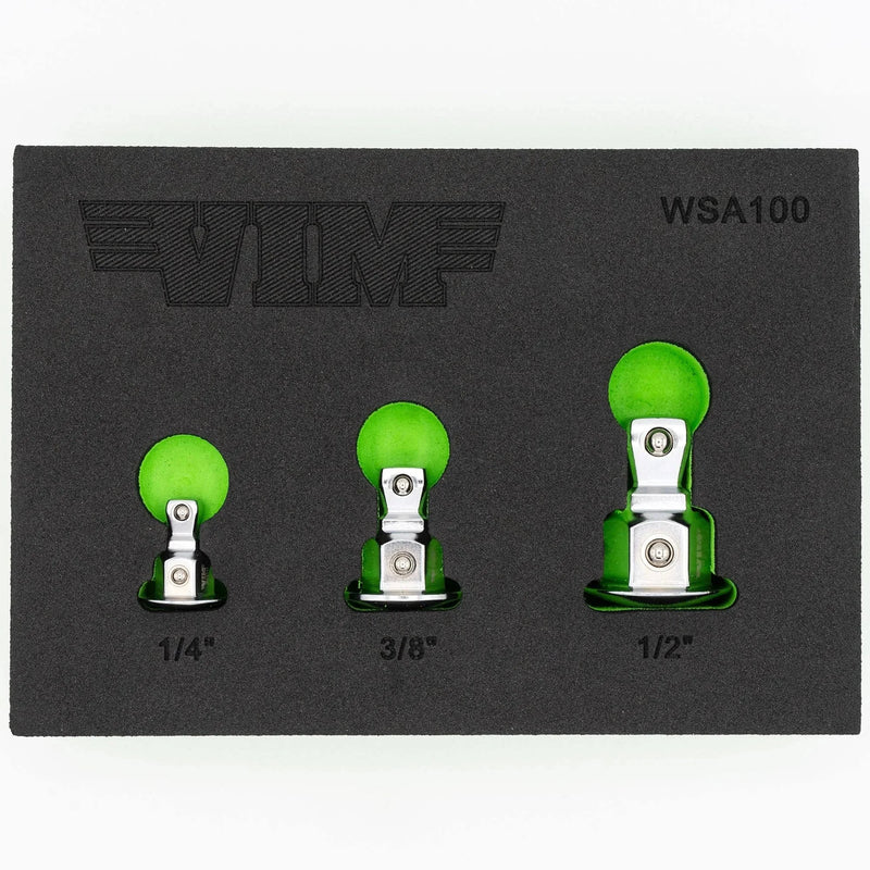 Load image into Gallery viewer, VIM WSA100 3 pc. Wobble Socket Adapter Set in EVA Foam (1/4&quot;, 3/8&quot; 1/2&quot;)
