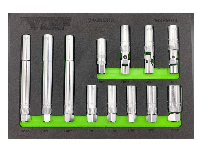 Load image into Gallery viewer, VIM MSPM100 12 Piece 3/8 Dr. Magnetic Spark Plug Master Set
