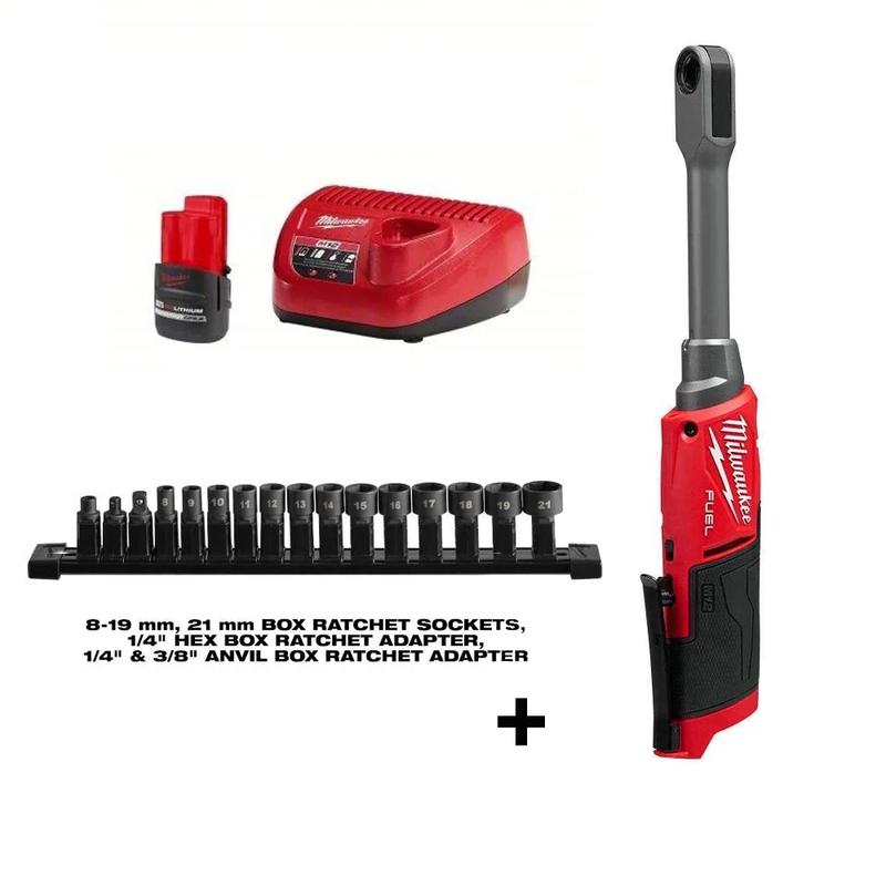 Load image into Gallery viewer, Milwaukee 3050-21 M12 FUEL 12V INSIDER Extended Reach Box Ratchet Kit
