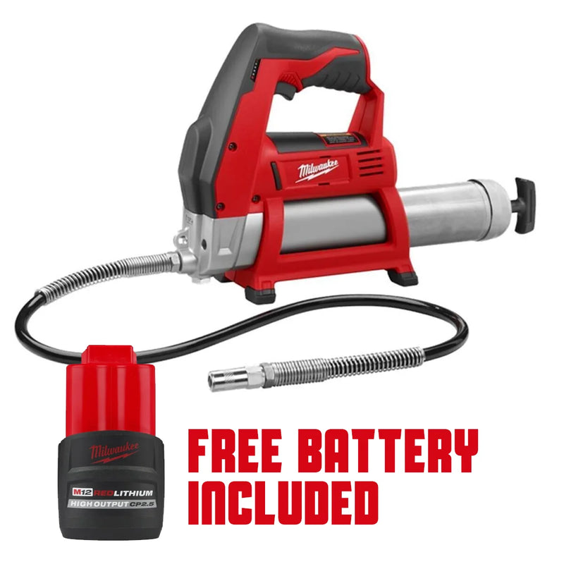 Load image into Gallery viewer, Milwaukee 2446-20  M12 Cordless Lithium-Ion Grease Gun + Battery
