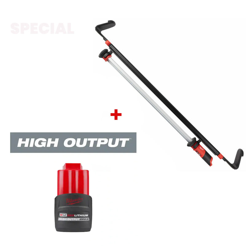 Milwaukee 212520 M12 1,350 Lumen Underhood Light + Free Battery Black