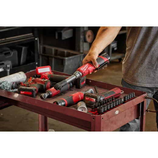 Load image into Gallery viewer, Milwaukee 2568-20 M12 Fuel 1/4&quot; Dr. Extended reach High Speed Ratchet + Battery
