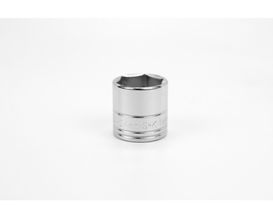 SK Tools 324 - 24 mm 3/8" Drive 6-Point Metric Standard Chrome Socket - USA MADE