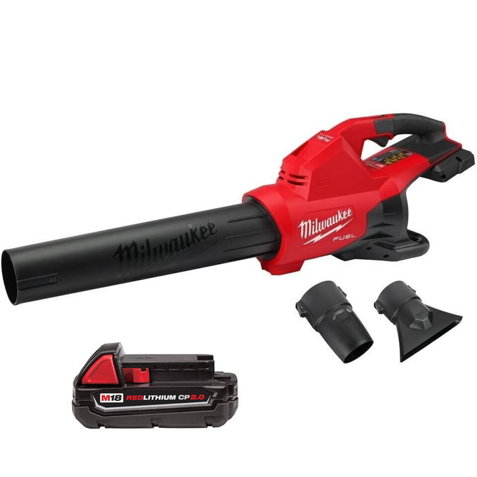 Milwaukee 2824-20 M18 Fuel Handheld Cordless Leaf Blower 600 CFM and 145 MPH + FREE 2AH Battery