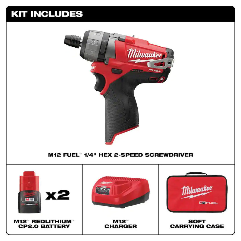 Load image into Gallery viewer, Milwaukee 2402-22 M12 FUEL 1/4&quot; Hex 2-Speed Screwdriver Kit
