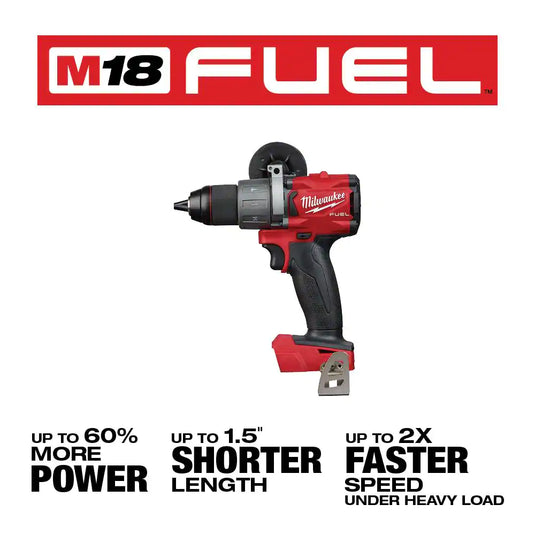 Milwaukee 2804-20 M18 FUEL 18V Lithium-Ion Brushless Cordless 1/2 in. Hammer Drill/Driver