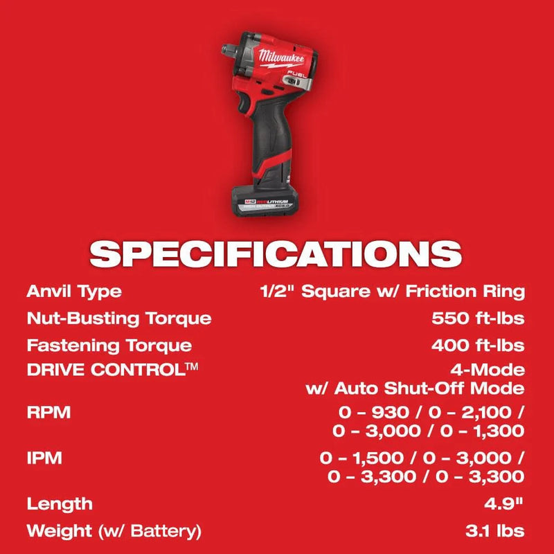 Load image into Gallery viewer, Milwaukee 2563-22 M12 FUEL Stubby 1/2 Inch Impact Wrench Kit
