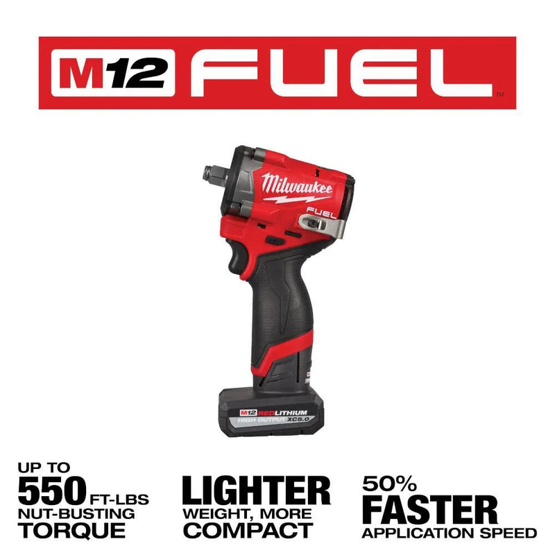 Load image into Gallery viewer, Milwaukee 2563-22 M12 FUEL Stubby 1/2 Inch Impact Wrench Kit
