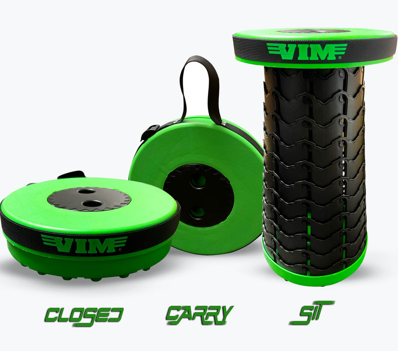 Load image into Gallery viewer, VIM Tools RDS1G Compact Lightweight Portable Green Telescoping Stool Seat
