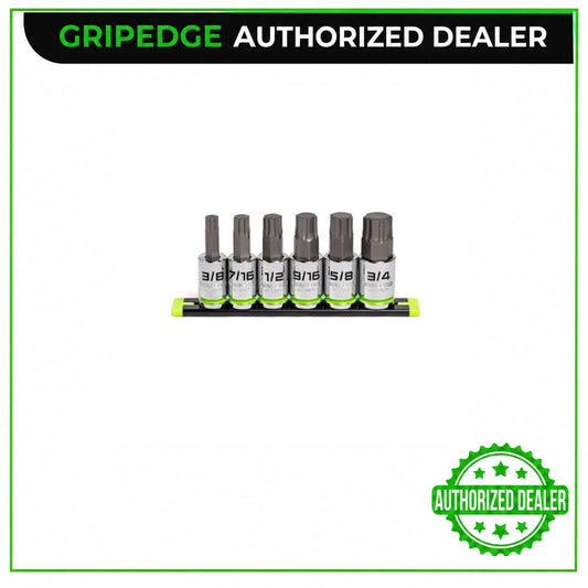 GRIPEDGE HEX Bit Socket Set | 6-PC - RPT Hex Driver Set - 1/2’’ Drive SAE