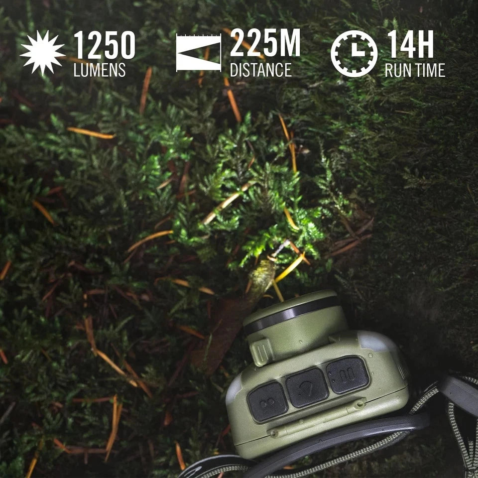 Coast 31299 FL95R 1250 Lumen Rechargeable Plus LED Headlamp Green Red Area Light Mode