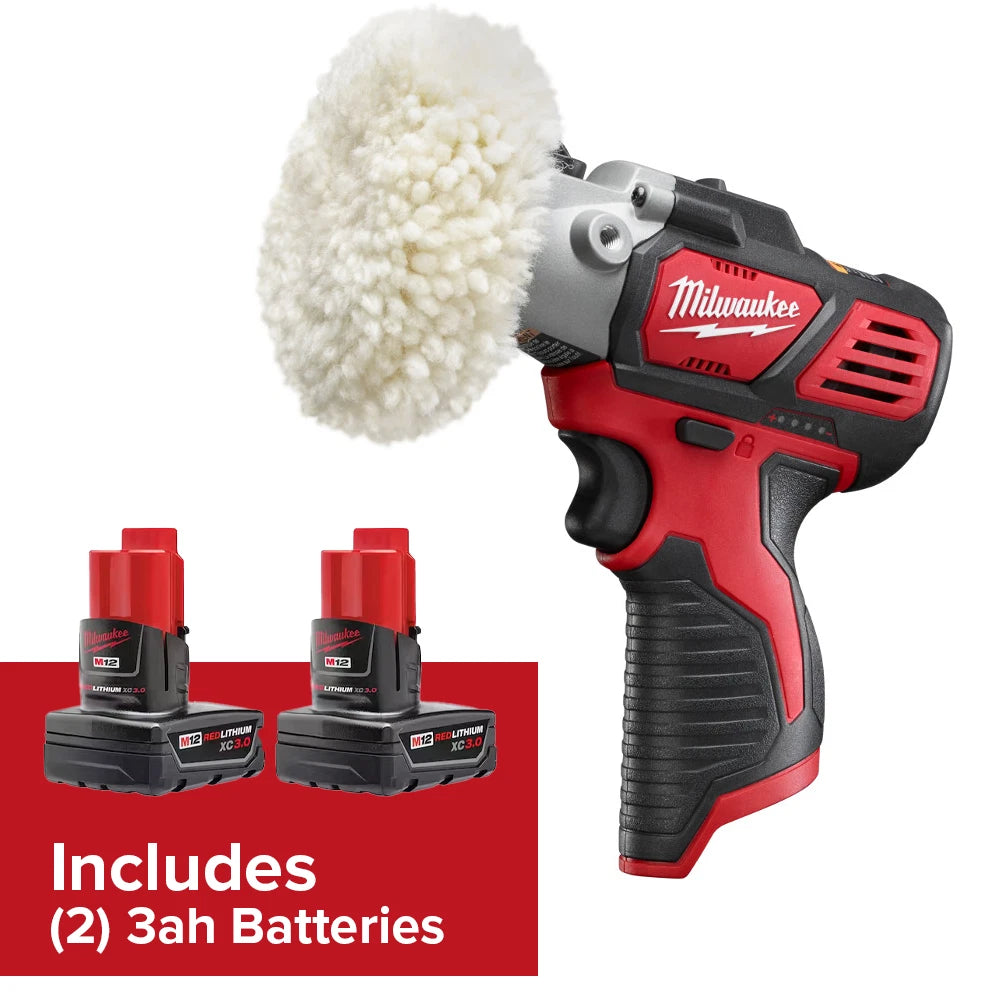 Milwaukee 2438-20 M12 Variable Speed Polisher/Sander + (2) 3ah Batteries