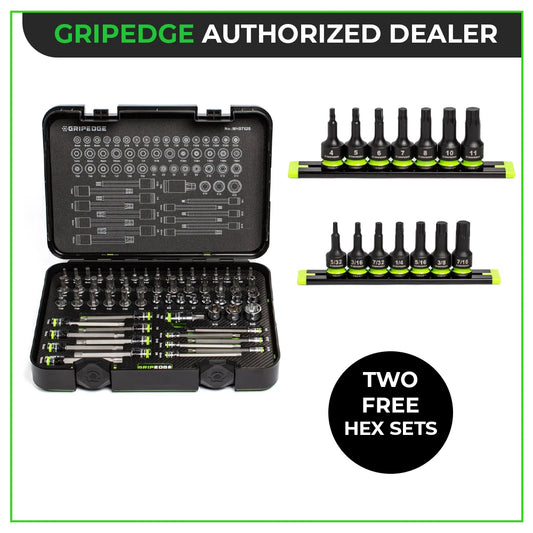 GRIPEDGE Master RPT Hex & Star Driver 62pc + 3/8" Metric & SAE Hex Driver Set