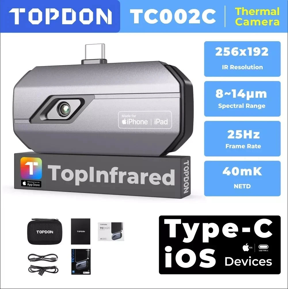 TOPDON TC002C Thermal Imaging Camera for iPhone 15 Series & iPads w/Type-C Port