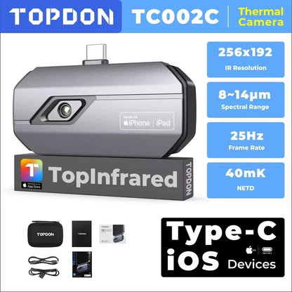TOPDON TC002C Thermal Imaging Camera for iPhone 15 Series & iPads w/Type-C Port
