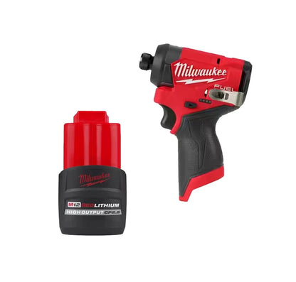 Milwaukee 3453-20 M12 Fuel 1/4 Hex Impact Driver + 2.5ah Battery