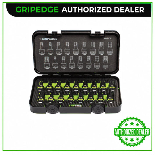 GRIPEDGE MIHC17S 17 Piece Master 1/2" Drive Impact RPT Hex Driver Set