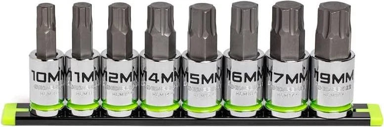 GRIPEDGE HCM8S HEX Bit Socket Set | 8-PC - 1/2'' Drive Metric RPT Hex Driver Set