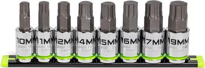 GRIPEDGE HCM8S HEX Bit Socket Set | 8-PC - 1/2'' Drive Metric RPT Hex Driver Set
