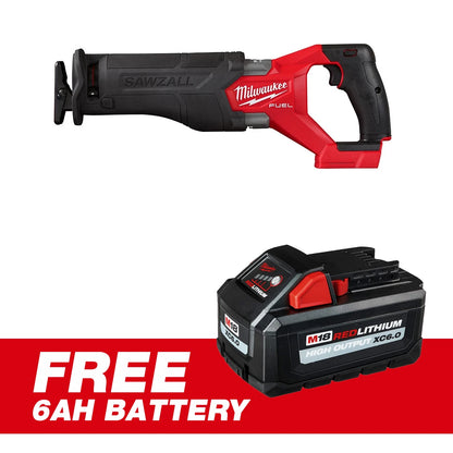 Milwaukee 2821-20 M18 FUEL 18V SAWZALL Li-Ion Reciprocating Saw + 6ah Battery