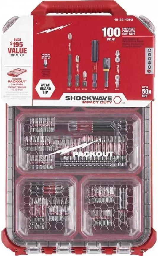 Milwaukee 48-32-4082 SHOCKWAVE Impact Duty Driver Bit PACKOUT Set-100PC