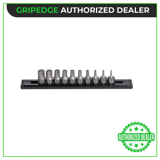 GripEdge Tools DDHAM10S 10 Piece 1/4" Dr Dual Drive Metric RPT Hex Driver Set
