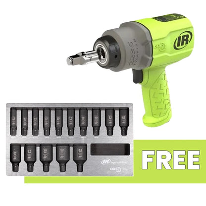 Ingersoll Rand 2236QTIMAX 1/2" & 3/4" Dr Air Impact w/ Impact Socket Set - GREEN