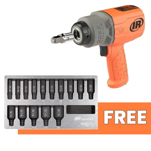 Ingersoll Rand 2236QTIMAX-O 1/2" & 3/4" Dr Air Impact w/ Impact Socket Set - ORANGE