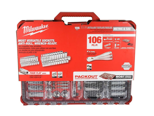 Milwaukee 48-22-9486 1/4" & 3/8" Socket Set 106 pc