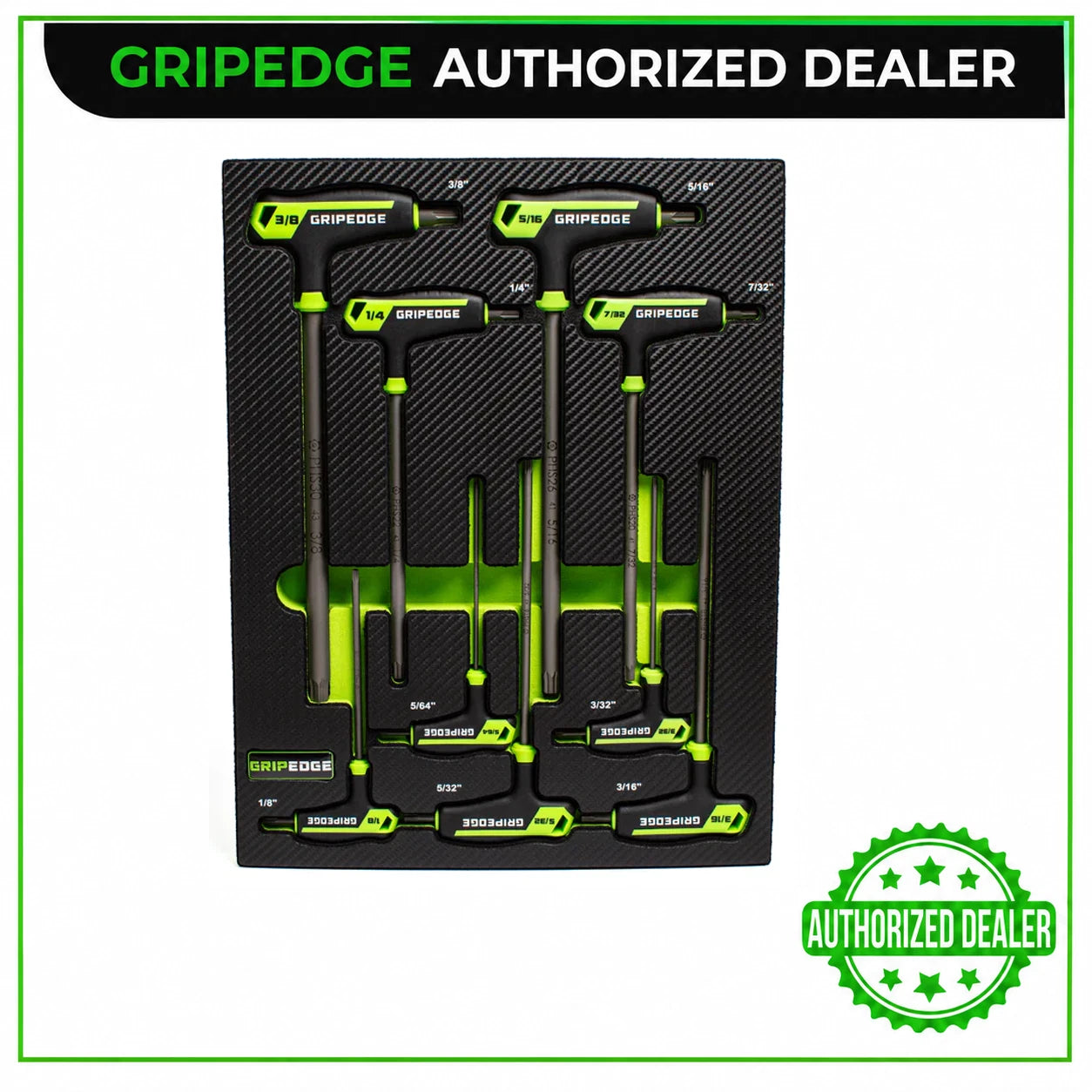 GRIPEDGE PHS9S RPT Hex T-Handle Driver Set - 9-Pc SAE