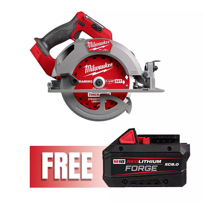 Milwaukee 2834-20 M18 Fuel 7-1/4 Inch Circular Saw + XC8ah FORGE Battery