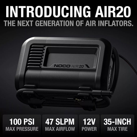 NOCO AIR20 UltraFast 20A 100 PSI 12V Portable Tire Inflator and Air Compressor