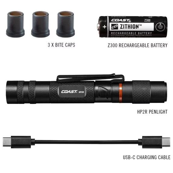 COAST Products HP2R 280 Lumen Rechargeable Penlight with Twist Focus - Black
