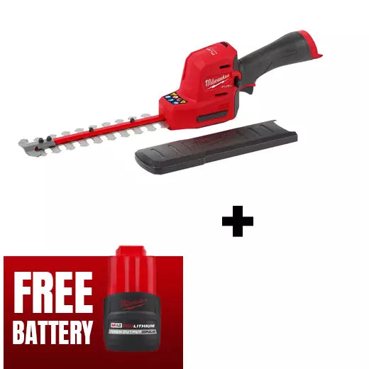 (FREE BATTERY) Milwaukee 2533-20 M12 FUEL 8 in. 12V Lithium-Ion Brushless Cordless Battery Hedge Trimmer