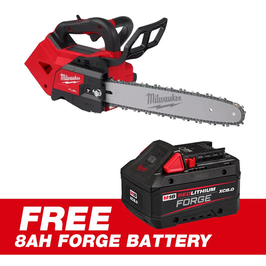Milwaukee 2826-20T M18 Fuel 18 Volt 14' Top Handle Chainsaw + 8ah Forge Battery