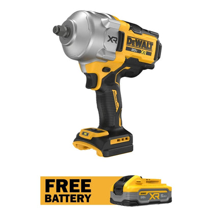 DeWalt DCF961B 20V MAX XR 1/2" High-Torque Impact Wrench + Free Battery