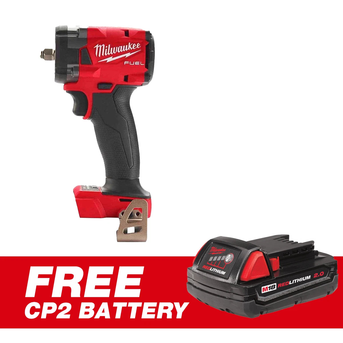 Milwaukee 2854-20 M18 FUEL 3/8" Compact Impact Wrench + 2ah Battery