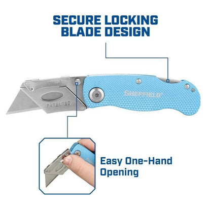 Sheffield 12336 Lockback Utility Knife - Light Blue
