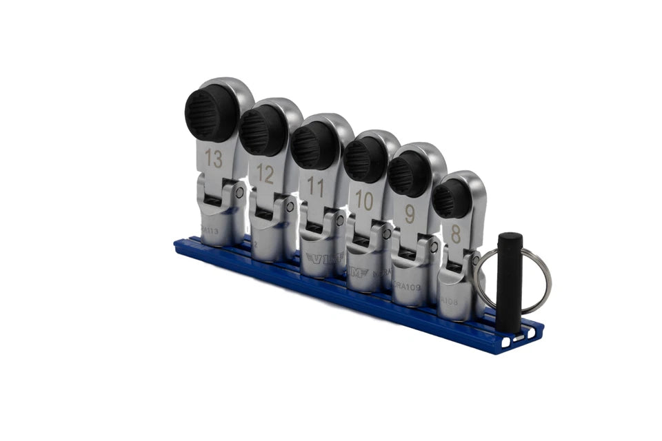Vim Tools NORA150 3/8” Drive 6pc Nano Flex Offset Ratcheting Attachment