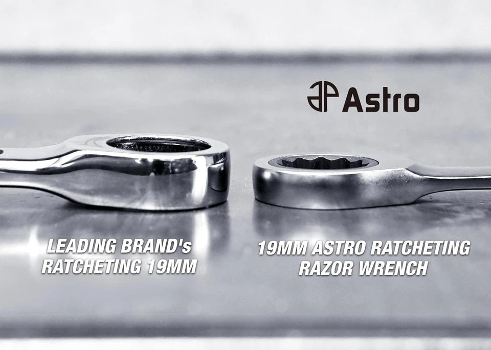 Astro Pneumatic 71012 12 Piece Razor Wrenches Super Thin Ratcheting Wrench Set