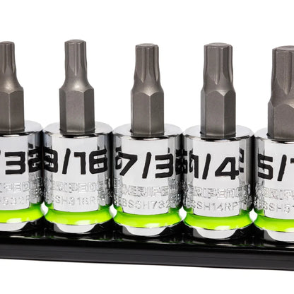 GripEdge Tools GE7BSSHSRPT 7-PC 3/8'' Dr Short SAE RPT Hex Driver Set NEW