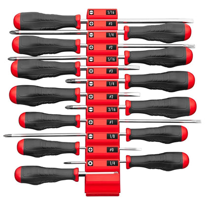 ERNST 5601M 13 Tool Magnetic Screwdriver Pro Tool Organizer- Red