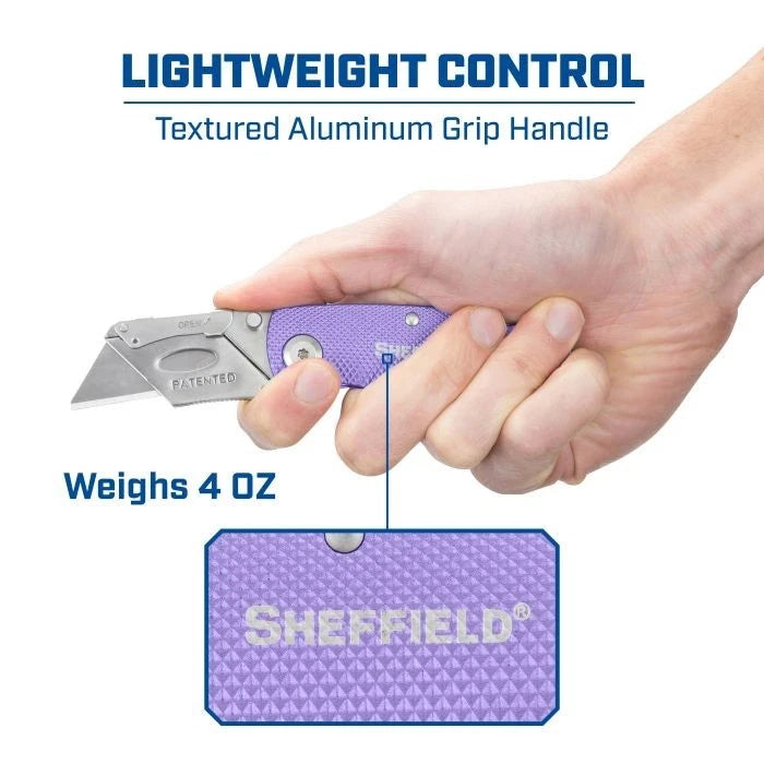 Sheffield 12343 Lockback Utility Knife - Purple