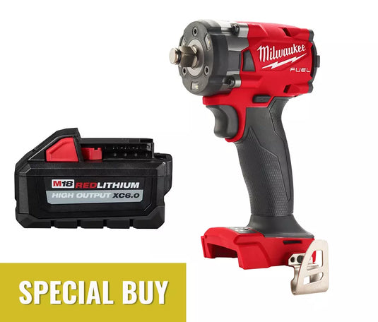 Milwaukee 2855-20 M18 FUEL 1/2" Compact Impact Wrench + 6ah Battery