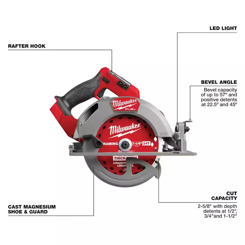 Load image into Gallery viewer, Milwaukee 2834-20 M18 Fuel 7-1/4 Inch Circular Saw + XC8ah FORGE Battery
