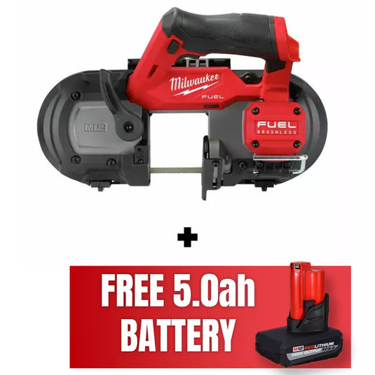 (Free Battery) Milwaukee 2529-20 M12 Fuel Cordless Brushless Compact Band Saw