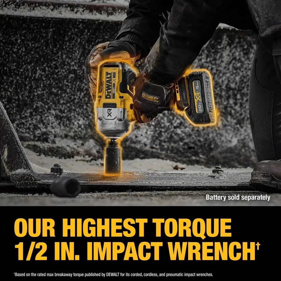 DeWalt DCF961B 20V MAX XR 1/2" High-Torque Impact Wrench + Free Battery