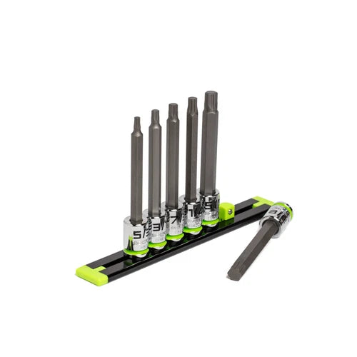 GRIPEDGE HBS6LS RPT Long SAE Hex Driver Set - 6-Pc 3/8’’ Drive