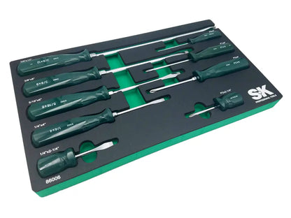 SK Tools 86006 9pc Combination Screwdriver Phillips/Slotted Set