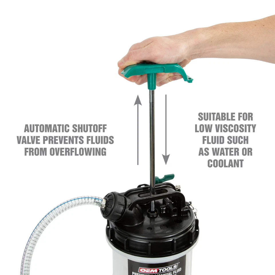 OEMTOOLS 24938 Pneumatic & Manual Fluid Extractor - 2.5 Gallon (9.5L)